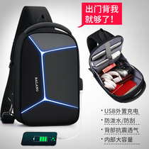 Skew Satchel Boomer Boobs Chest Bag Ins Hard Shell Function Bag Casual Multifunction Small Backpack Inclined Back Single Shoulder Men Bag