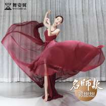 Dance winged belly dance suit 2021 New elegant temperament Oriental dance modern dance dance big skirt performance suit