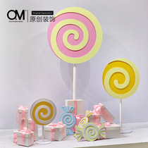OM decorative color lollipop childrens beauty Chen display props childrens clothing mother and baby shop window scene layout ornaments