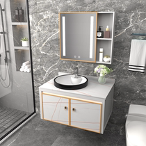 Light luxury Rock board bathroom cabinet combination basin bathroom set toilet face wash basin