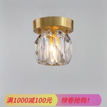 Light and luxurious crystal full copper led ceiling lamp Living room ceiling lamp Home Genguan Gangway Light Corridor Light fitting cylinder light