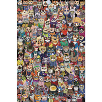 Jigsaw puzzle cat cartoon 500-cat photo wooden toy 1000 piece adult children puzzle gift
