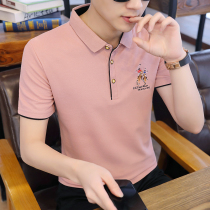 2021 summer new mens short-sleeved t-shirt slim fit trend lapel paul polo shirt pure cotton fashion top
