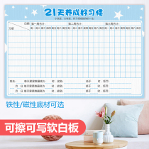 2021 Customized Erasable Schedule Wall Sticker 21 Days Habit Form Table Tape Childrens Growth Points Table Sticker