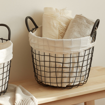 Storage basket home iron snack finishing basket Nordic simple iron storage rack bath basket kitchen storage basket