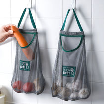 Hanging storage bag moisture-proof breathable fruit and vegetable storage mesh bag kitchen hollow garlic hanging bag portable handle storage bag
