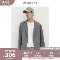 Drape suit mens loose 2021 autumn new casual suit short gray all-match western jacket mens trend