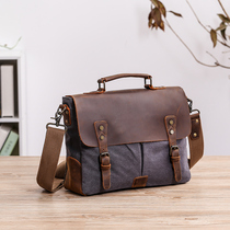 Nine City Good Quality Single Shoulder Bag Men Canvas Casual Retro Handbag Briefcase Multifunction Mens Slanted Satchel Bag