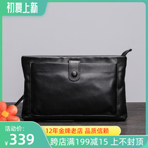 Nine City Good Pint Mens Handbag Genuine Leather Tide Business Casual Big Soft Leather Upscale Quality Head Layer Bull Leather Hand Grab Bag