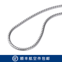  Sterling silver snake bone chain necklace Mens tide brand chain accessories simple mens wild ins cold hip-hop boys silver