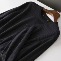 Giant Joker Black Knit Long Sleeve Spring and Autumn Thin Round Neck base shirt Line Brand Cut Mens Top
