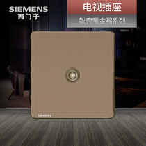Siemens cable TV socket to the classic gold Brown digital antenna interface household concealed panel