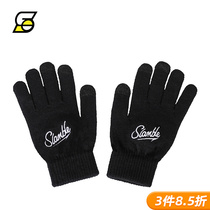 SLAMBLE touch screen gloves winter basketball movement anti-cold and warm silicone abrasion resistant anti-slip knit wool thread gloves
