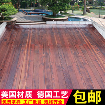 Anti-corrosion wood floor carbonized wood board nature board outdoor wood floor ceiling wall board keel wood Square
