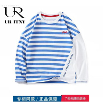 Outleys Clear pick up childrens long - sleeve T - shirt new children in the striped stripes striped to strip the sleeves of children