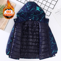 Childrens clothing boys 2021 new winter clothes Western style middle and large childrens childrens thickened jacket cotton jacket jacket cotton clothing tide
