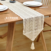 American country beautiful hollow table flag table with decorative towel sen TV cabinet tea table shoe cabinet dustproof shooting props
