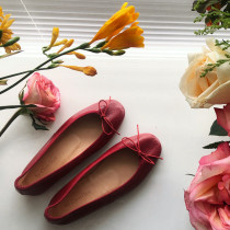 Handmade Shoes By Chendan Chen Dan Women Shoes 100 Hitch Bow Tie Ballet Flat Bottom Light Mouth Genuine Leather Single Shoes Little Red Shoes