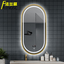 Oval mirror bathroom mirror with lamp toilet toilet wash face mirror wall dressing table makeup mirror wall type