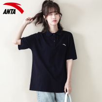 Anset short sleeve T-shirt female black turtlenecks polo shirt Summer 2022 new loose and breathable quick dry sports blouses