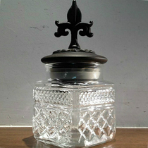 Light luxury crystal glass candy jar sugar jar with lid jewelry jar ornament ornament living room coffee table utensils storage jar