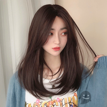 The ghost ghost home ゛ round face MM savior super Hit temperament eight characters in bangs wig Net red long hair set
