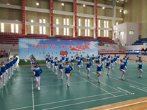 Primary and secondary school students broadcast gymnastics clothes Adult games aerobics performance clothes Group competition square dance clothing