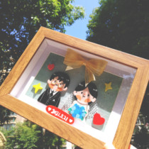 Soft pottery clay people hanging pieces custom real dolls pinching clay figurines frame painting couples birthday wedding gifts hand