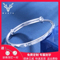  Small daisy sterling silver bracelet female 2021 new summer 9999 foot silver bracelet young solid design sense silver jewelry