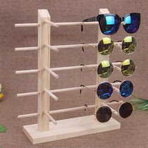 Shelf pine shelf clothing store new dressing table glasses display rack decorative props shooting original wood color base