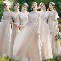Bridesmaid dress female 2021 New usually can wear sister group fairy temperament show thin light skirt host size Summer