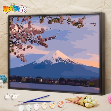 富士山数字油画-富士山数字油画促销价格、富士山数字油画品牌- 淘宝