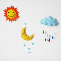 Wall hanging corridor Air hanging moon Clouds Stars Christmas New Years Day Kindergarten decoration supplies New Year