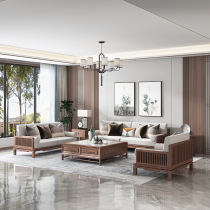 New Chinese style sofa Combined meditation solid wood furniture original wood color clubhouse Ukim wood sofa-like room sofa-style room sofa