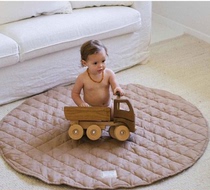 ins Wind solid color diamond-shaped Plaid soft round floor mat baby crawler multi-purpose cotton cloth children cover blanket