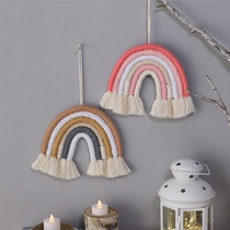 ins Nordic childrens room decoration Rainbow pendant Pure cotton thread hand-woven tassel pendant Tapestry photo props