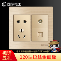 International electrician type 120 switch socket panel wall concealed large box two or three plug TV telephone five-hole socket