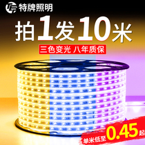 Light strip led three-color color changing decorative light Belt home ceiling glowing neon light strip super bright outdoor waterproof patch