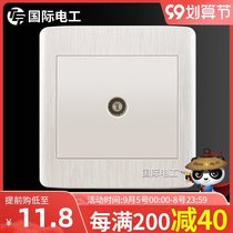(TV socket) International Electrical 86 switch socket panel household Pearl White cable TV socket