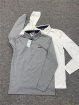 Korean golf T-shirt mens long sleeves autumn and winter thickened with velvet elasticity warm and windproof