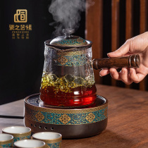 Porcelain Art Heng glass cooking teapot electric pottery stove tea maker set household burning teapot small office kettle
