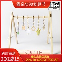 Baby sports gym rack newborn gift ins Wind baby lying play toy rattle wooden shelf