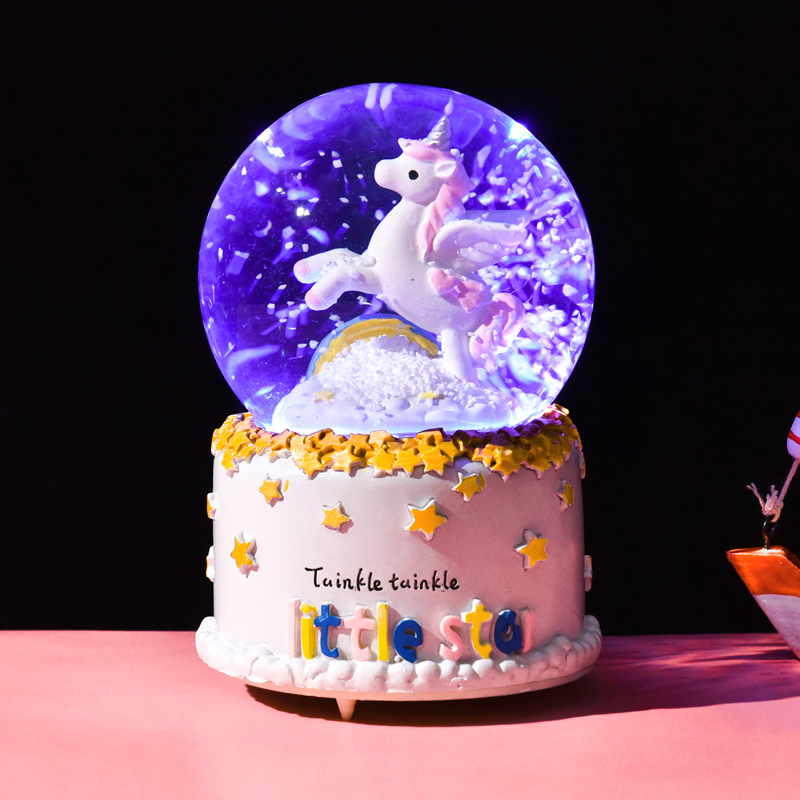 4 77 Crystal Ball Music Box Unicorn Eight Music Box Nightlight