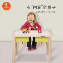 Infanton Simple childrens table and chair Student learning table Toy table Kindergarten game table Baby chair
