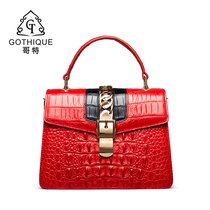 Goth imported crocodile leather womens bag handbag 2021 new leather womens bag light luxury brand crossbody bag shoulder bag