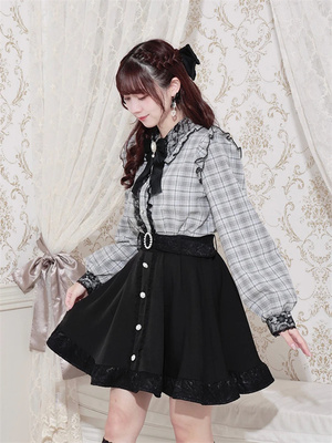 taobao agent Noemie long -sleeved cute lady shirt lace stitching bow doll shirt Japanese sweet student outfit