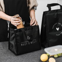 Lunch box insulated bag large portable waterproof and oil-proof Oxford cloth Japanese large capacity student hand carrying rice bag lunch box