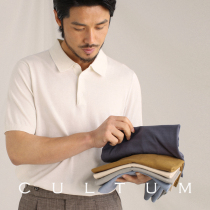 CULTUM mulberry silk soft and smooth Japan 16-needle machine high quality hanging knitted POLO shirt mens short sleeves
