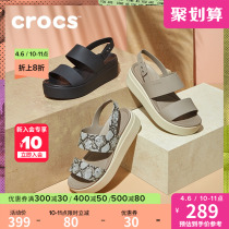 Crocs card Locke Brooklyn Summer thick underfloor sandals Slope heel sandals sandals womens shoes) 206453