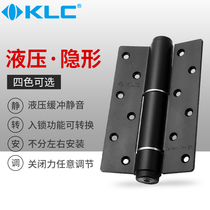KLC black invisible door hydraulic hinge Spring hinge door closer Automatic closing hinge Loose-leaf